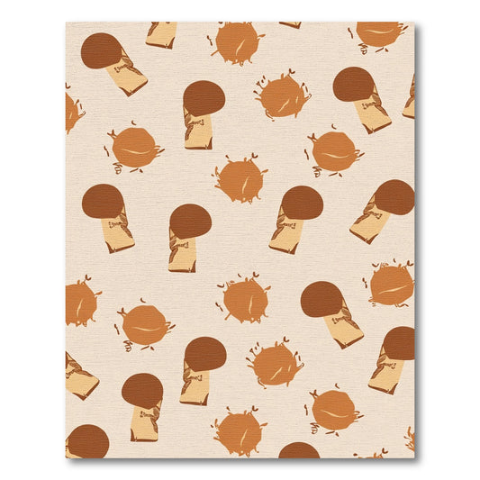 Brown Mushroom Ochre Scatter Rug