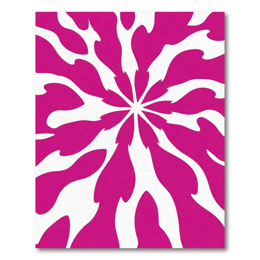Bold Crimson Petal Burst Rug