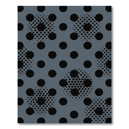 Gray Black Polka Dot Halftone Rug