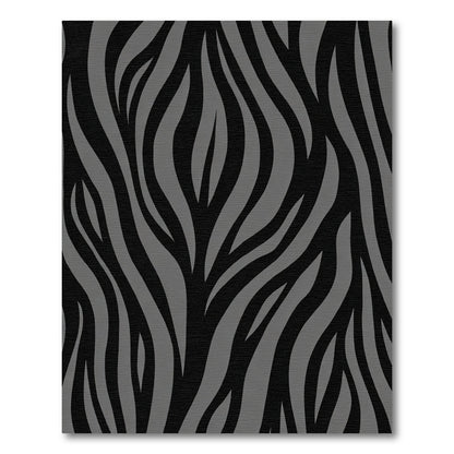 Dark Gray Black Zebra Stripe Rug