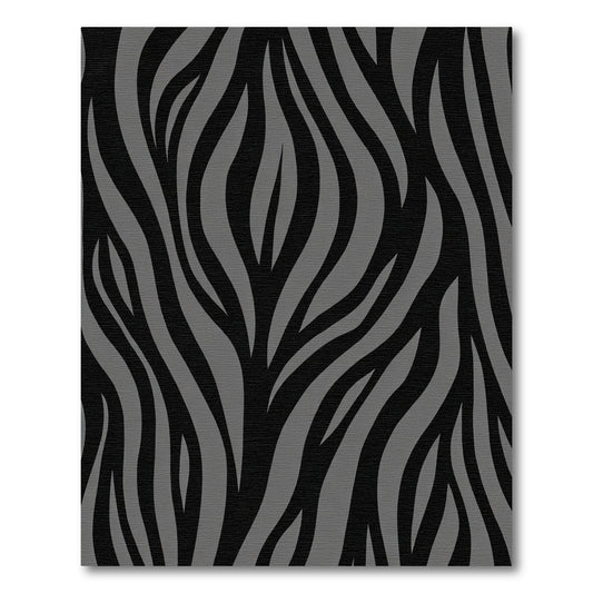 Dark Gray Black Zebra Stripe Rug
