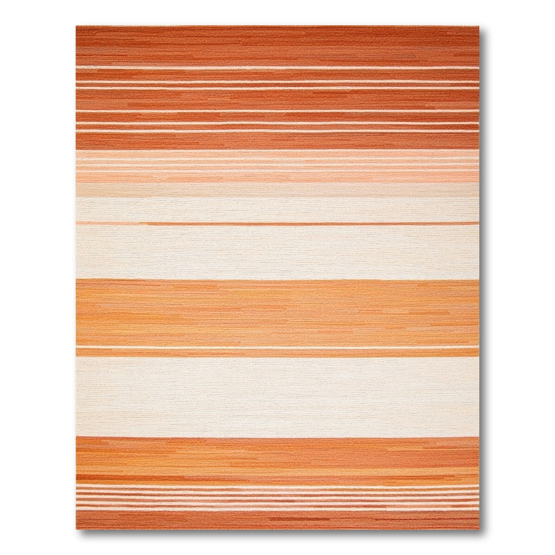 Rust Pink Cream Gradient Striped Rug
