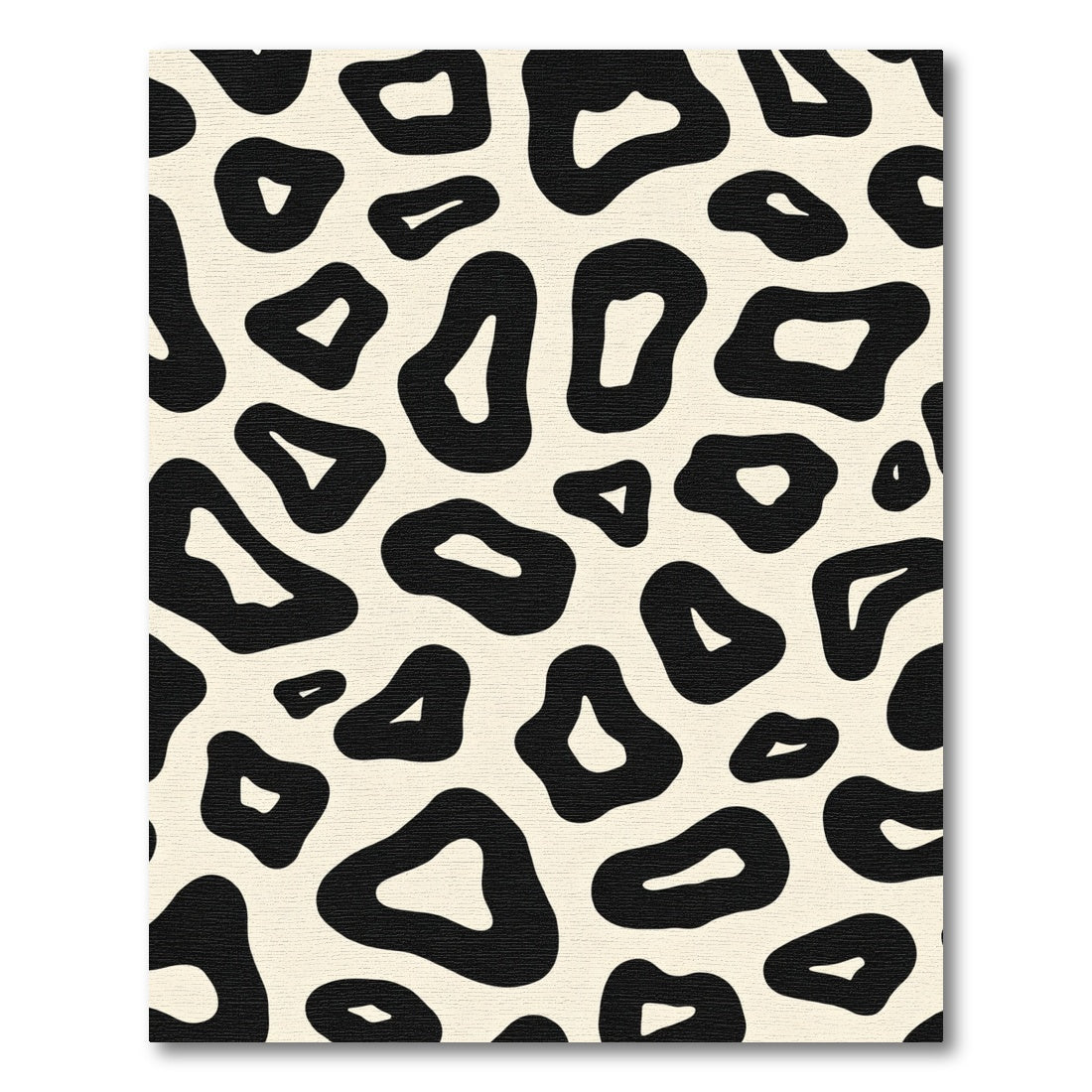 Black Cream Leopard Spot Rug