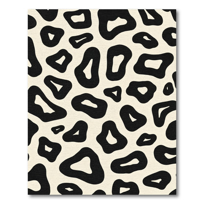 Black Cream Leopard Spot Rug