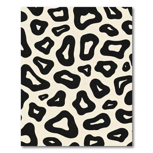 Black Cream Leopard Spot Rug