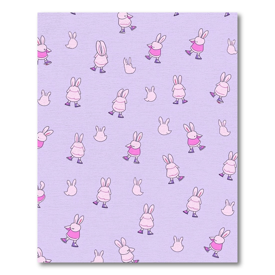 Playful Pink Bunny Cartoon Jam Rug