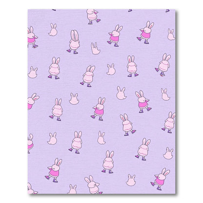 Playful Pink Bunny Cartoon Jam Rug