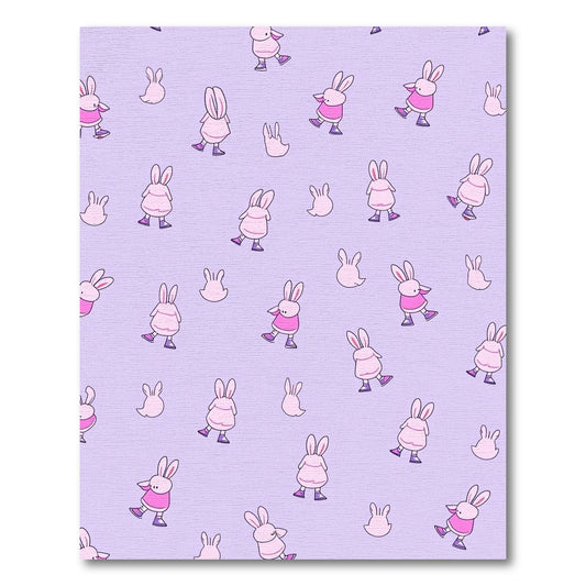 Playful Pink Bunny Cartoon Jam Rug