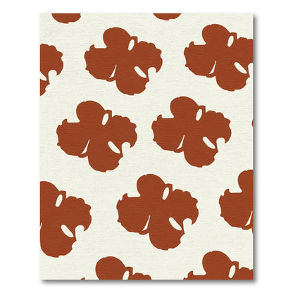 Abstract Brown Clover Pattern Rug