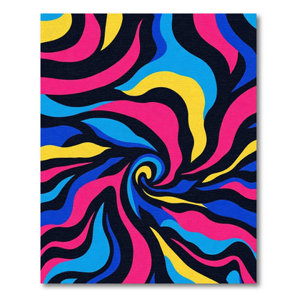 Vibrant Swirl Abstract Wave Rug