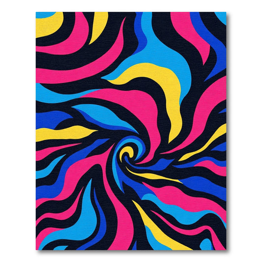 Vibrant Swirl Abstract Wave Rug