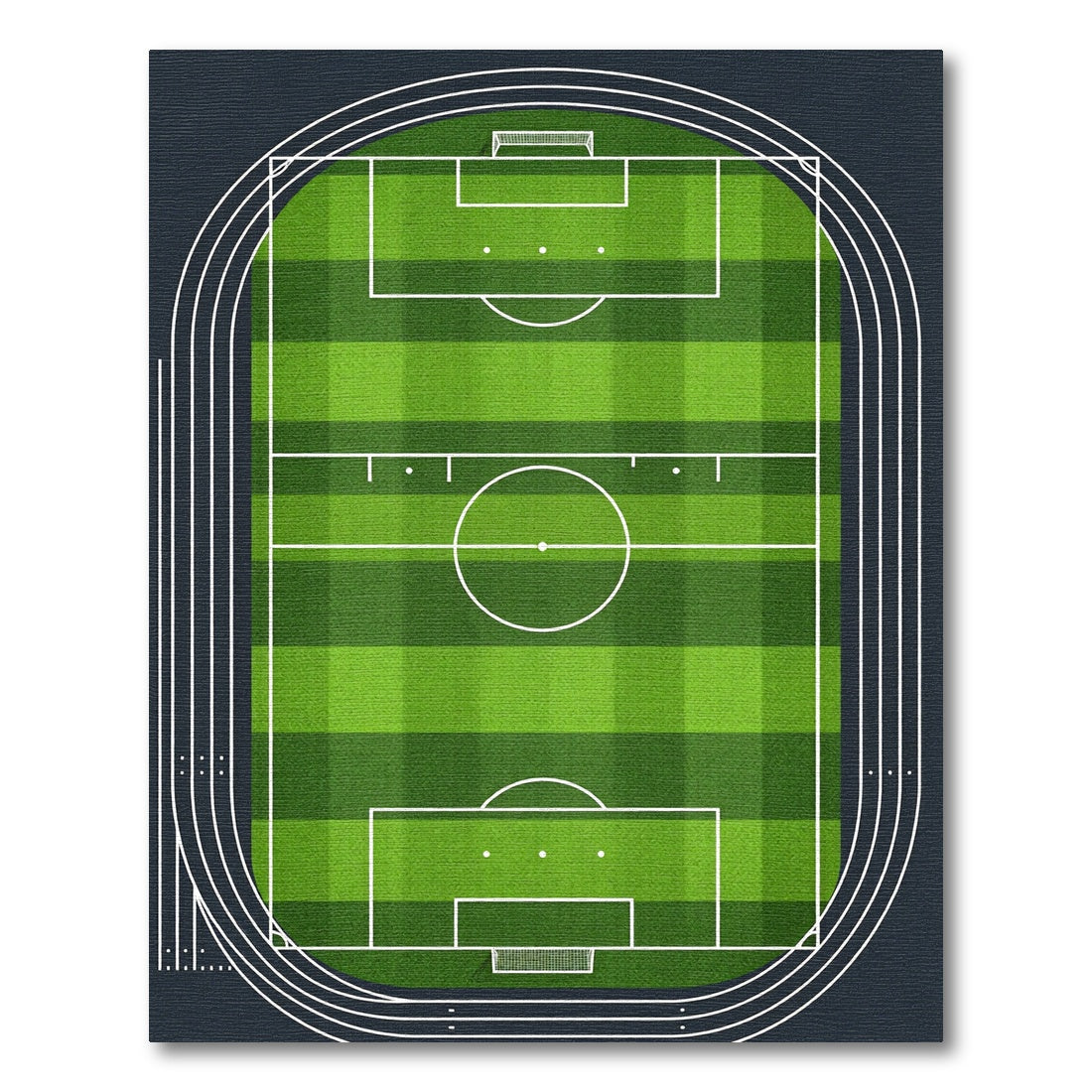 Green Soccer Field Stadium Graphic Rug