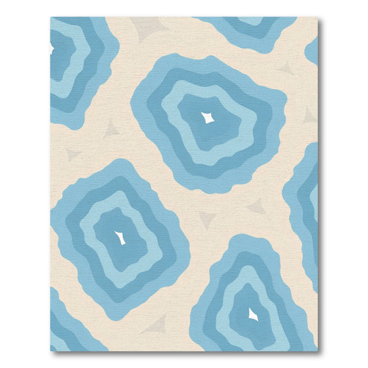 Layered Blue Agate Organic Shape Rug