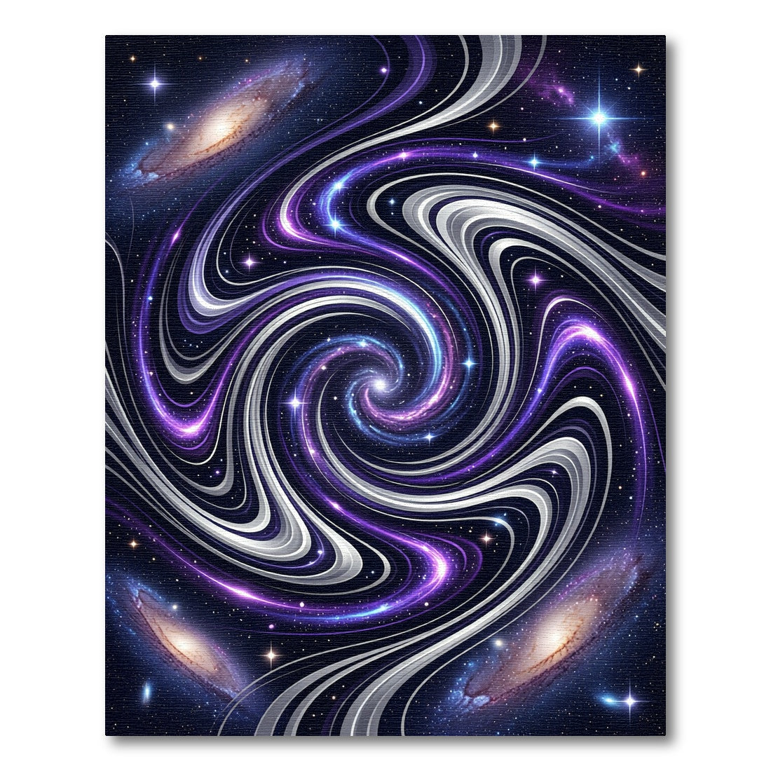 Cosmic Purple Swirling Interstellar Galaxy Rug