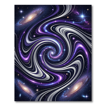 Cosmic Purple Swirling Interstellar Galaxy Rug