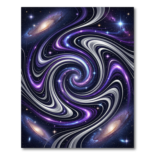 Cosmic Purple Swirling Interstellar Galaxy Rug