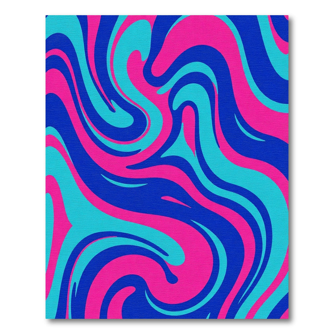 Vibrant Pink Blue Swirl Abstract Rug