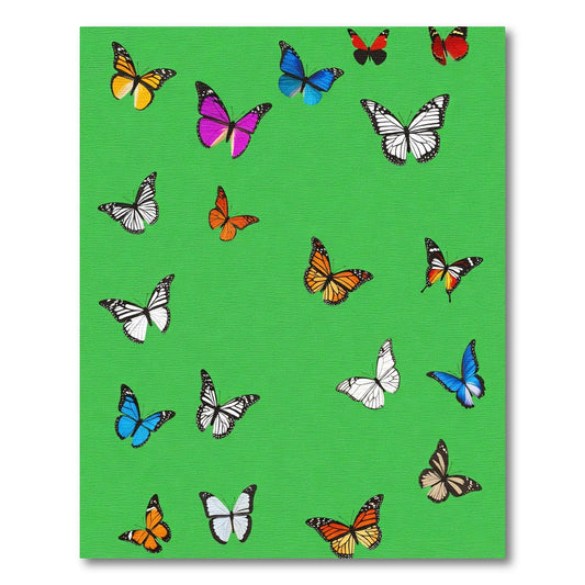 Multi Colored Butterfly Garden Scene Rug