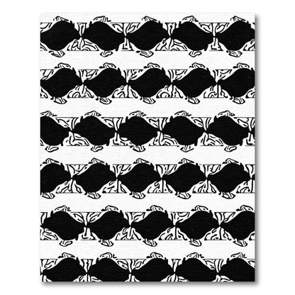 Black White Interlocking Diamond Stripe Rug