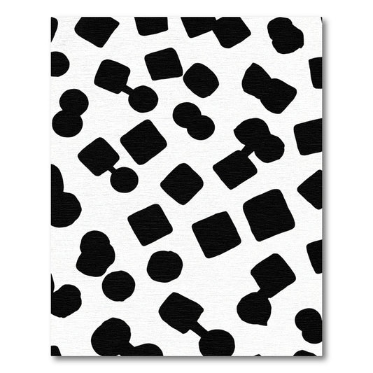 Abstract Black White Geometric Shapes Rug