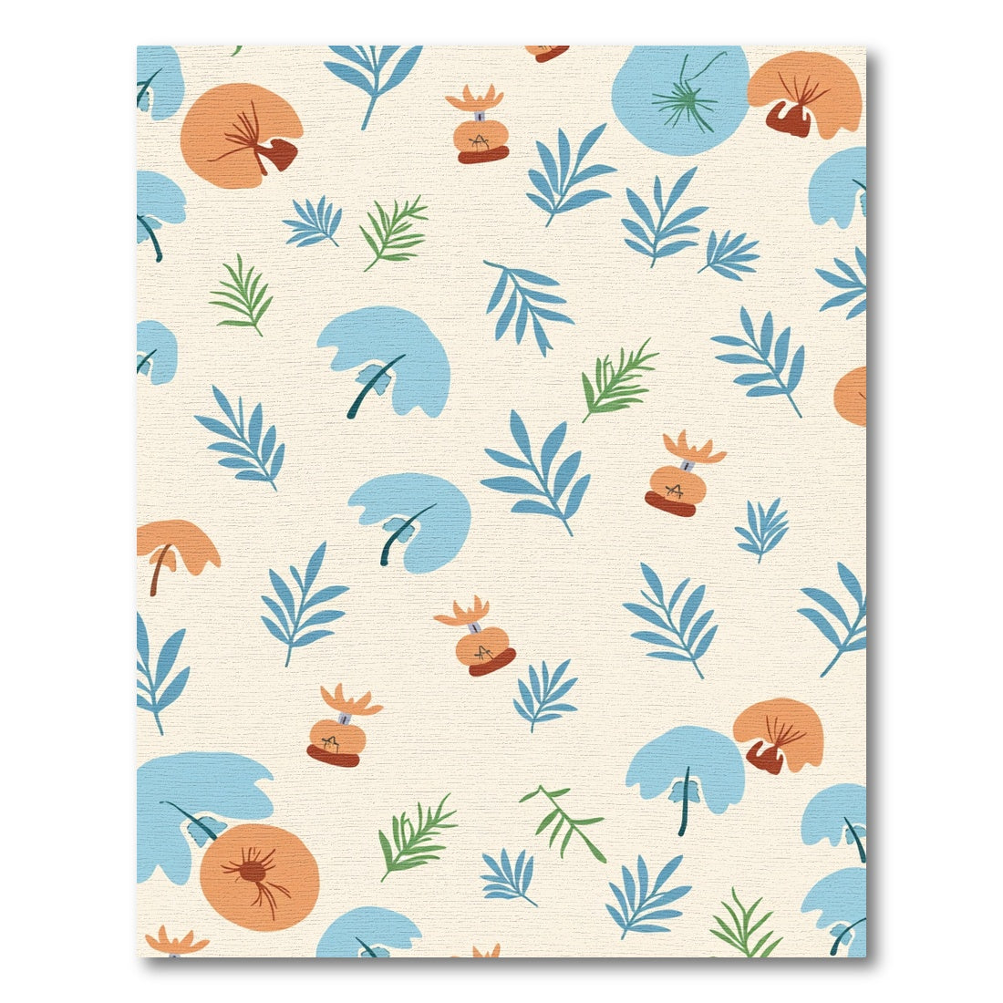 Abstract botanical composition cream Rug