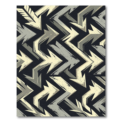Industrial Beige and Grey Arrow Zigzag Rug