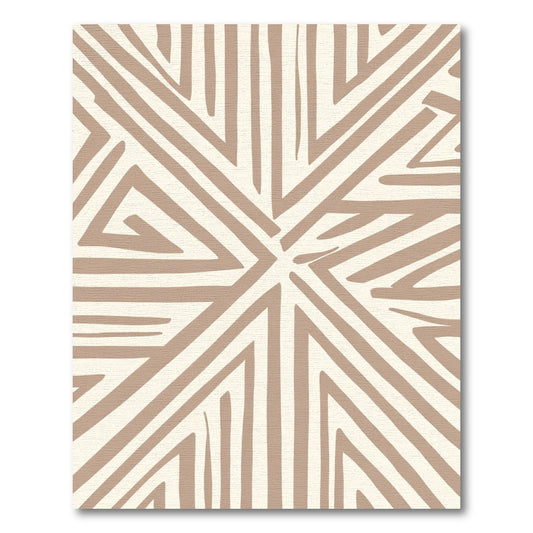 Tan Cream Geometric Intersecting Lines Rug