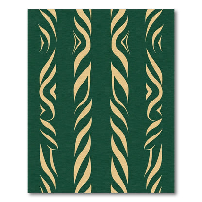 Elegant Emerald Gold Swirl Stripes Rug
