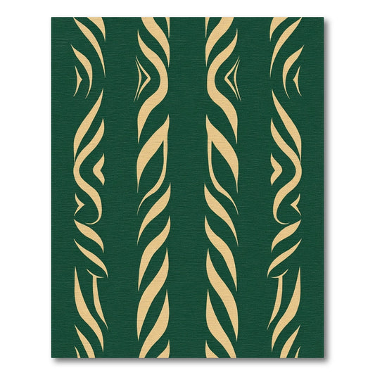 Elegant Emerald Gold Swirl Stripes Rug