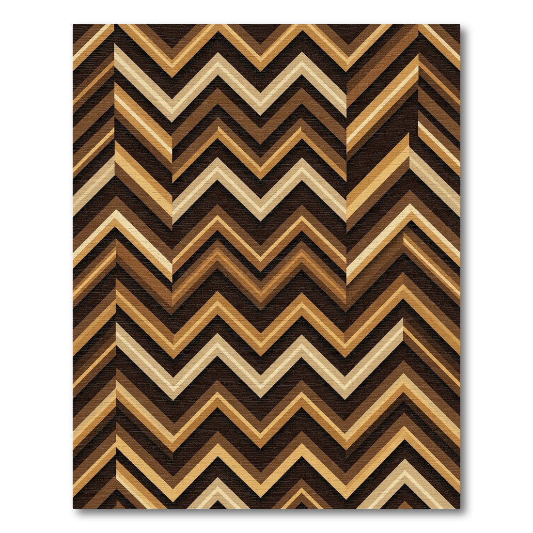 Modern Geometric Zigzag Earth Tone Rug