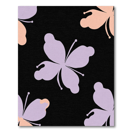 Sweet Purple Peach Butterfly Silhouettes Rug