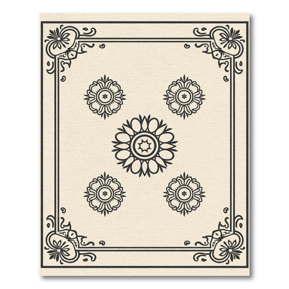 Earthy Starburst Floral Medallion Border Rug