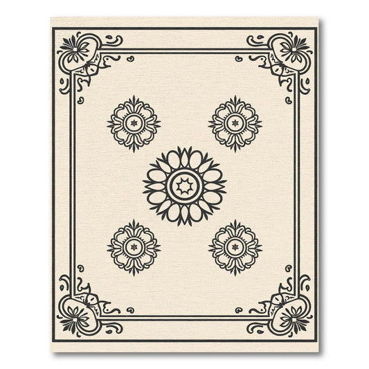 Earthy Starburst Floral Medallion Border Rug