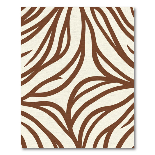 Brown Abstract Swirl Ivory Rug