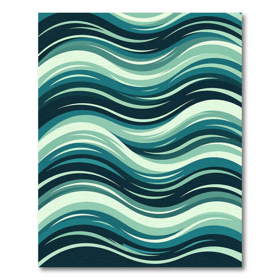Deep Teal Aqua Wave Harmony Rug