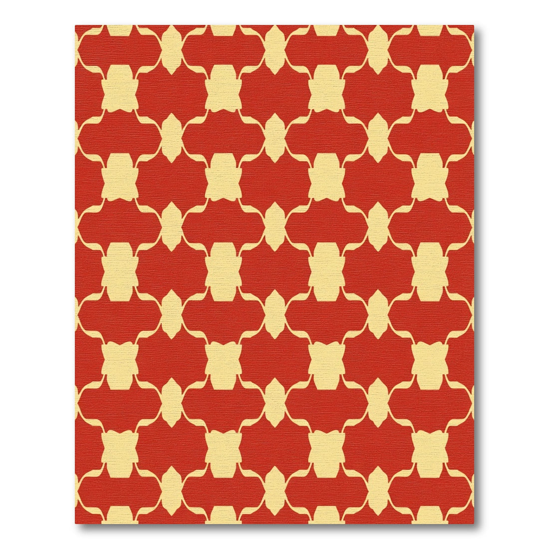 Crimson Yellow Ogee Lattice Rug