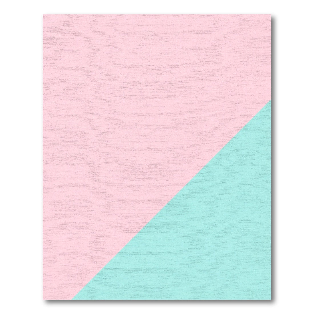 Soft Pink Teal Diagonal Split Rug