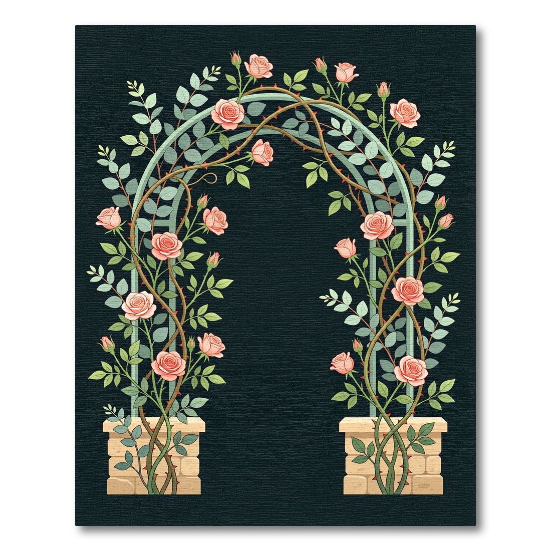 Blush Pink Rose Garden Arch Rug