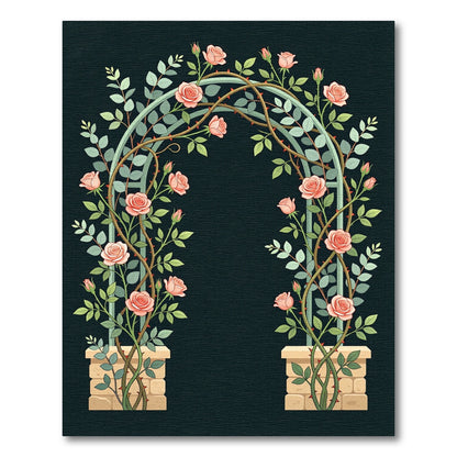 Blush Pink Rose Garden Arch Rug
