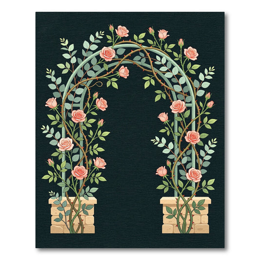 Blush Pink Rose Garden Arch Rug