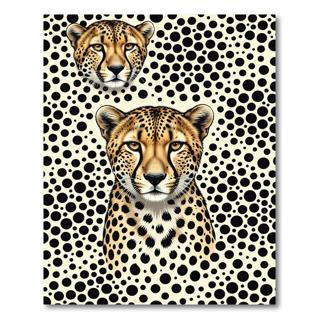 Golden Cheetah Portrait Spotted Animal Rug