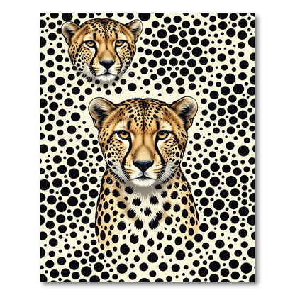 Golden Cheetah Portrait Spotted Animal Rug