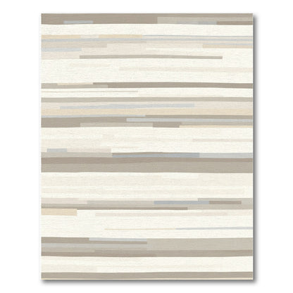 Neutral Horizontal Stripe Abstract Rug