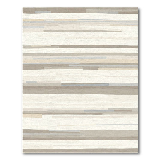 Neutral Horizontal Stripe Abstract Rug
