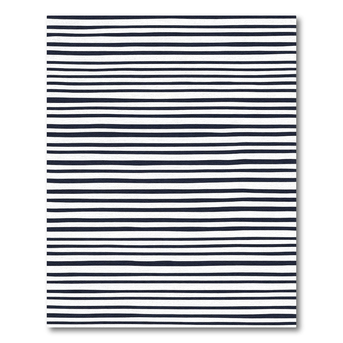 Navy White Handdrawn Stripe Runner Rug