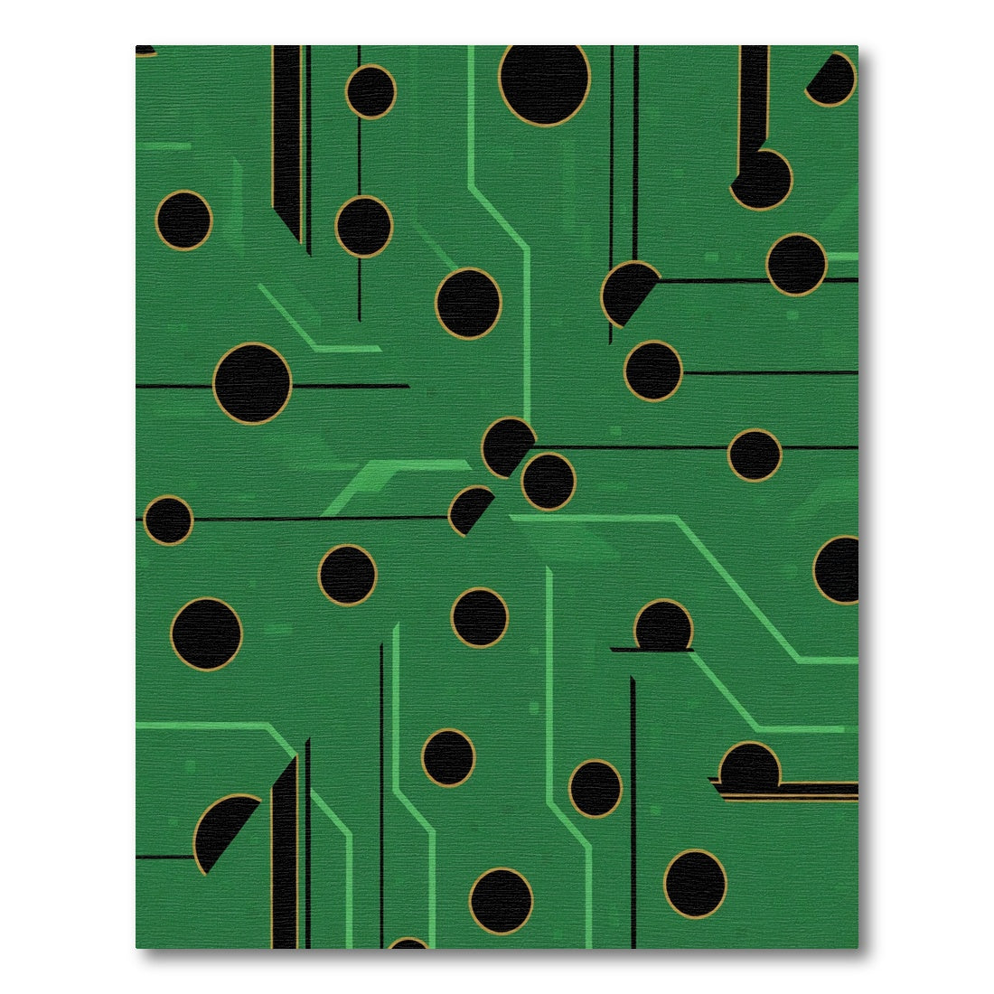 Green Circuit Board Geometric Abstract Rug