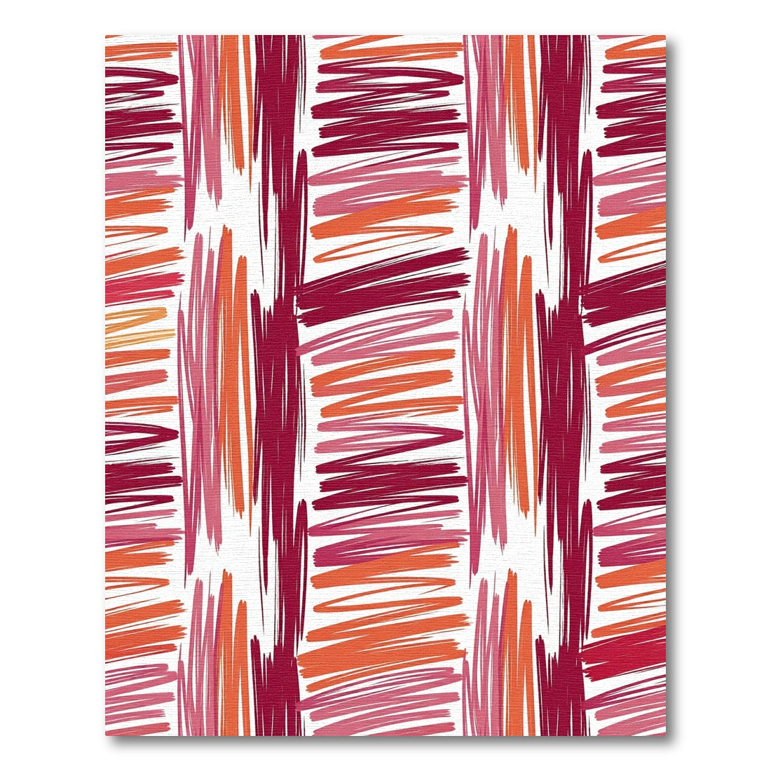 Bold Pink Orange Scribble Stripe Rug