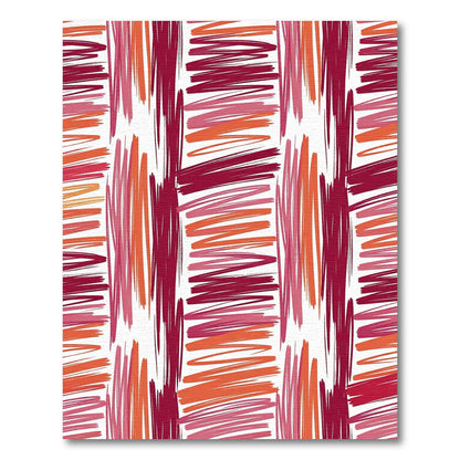 Bold Pink Orange Scribble Stripe Rug