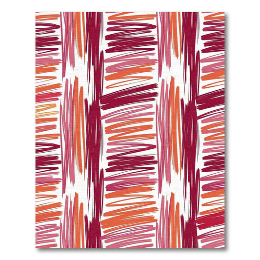 Bold Pink Orange Scribble Stripe Rug