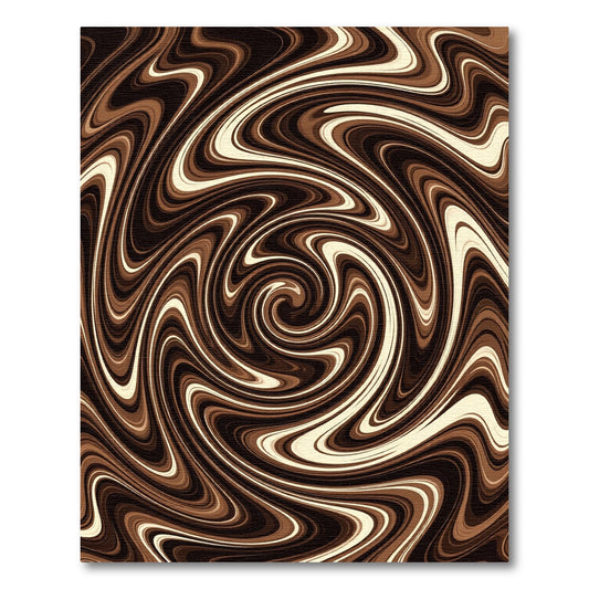 Swirling Brown Cream Marble Vortex Rug